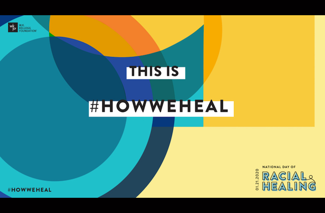 Colorful swirls, black text reads "This is #HowWeHeal."
