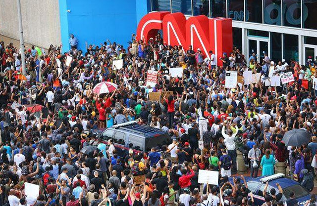 Protesters Gather At Cnn S Atlanta Headquarters Colorlines
