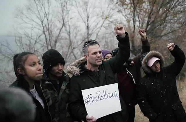In a video by Fusion, actor Mark Ruffalo stands with other water protectors calling for the release of Red Fawn Fallis.