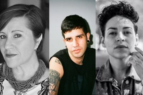 From left to right: Poets Norma Liliana Valdez, Christopher Soto, Denice Frohman