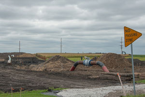 The Dakota Access Pipeline progressing across Southern Story and Northern Polk Counties in Central Iowa on September 13, 2016, when it was still being built.